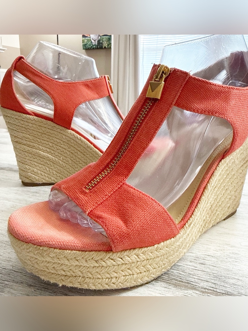 Women’s Coral Espadrille Wedge Sandals with Front Zip 8.5M